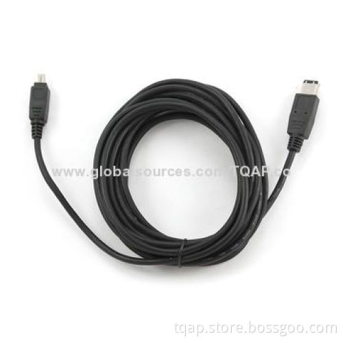 FireWire IEEE 1394 cable, 6P/4P, 15ft length